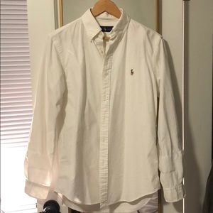 Ralph Lauren white button up oxford shirt white S